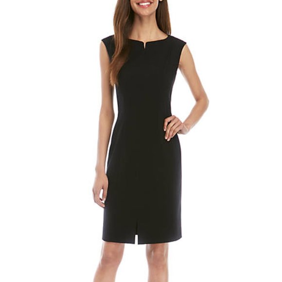 Anne Klein Split Neck Cap Sleeve Dress - Picture 1 of 2